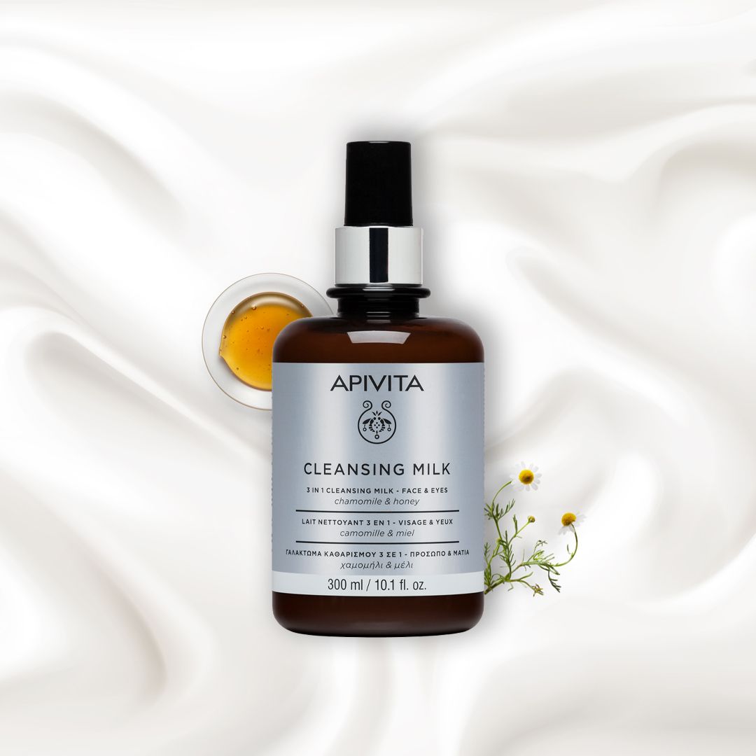 Apivita 3 in 1 Cleansing Milk 300ml – Face & Eyes