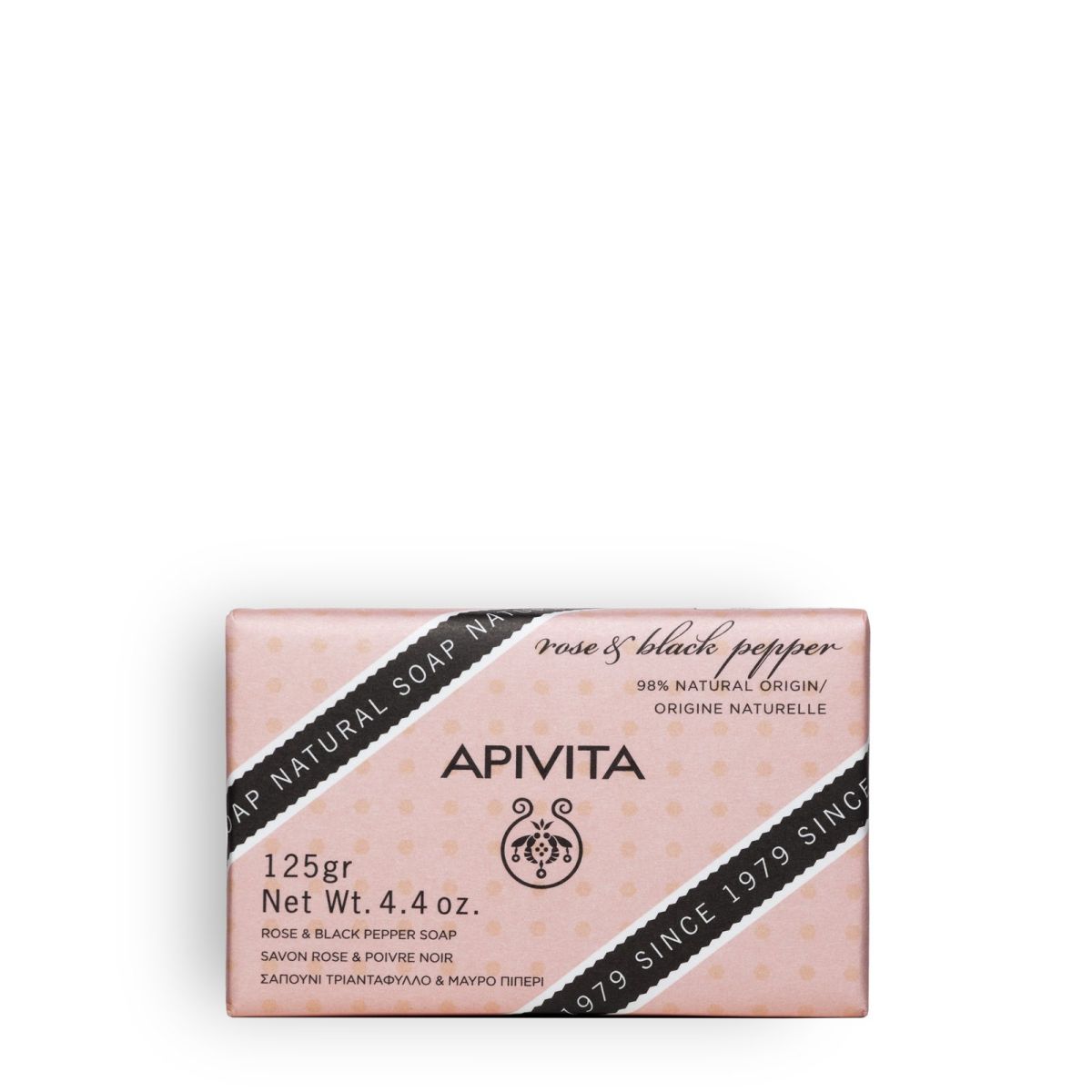 Apivita Rose & Black Pepper Soap 125G Apivita Rose & Black Pepper Soap 125G