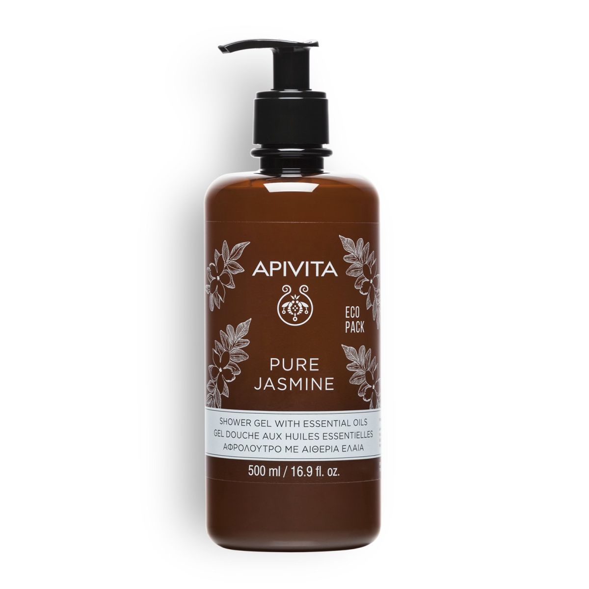 Apivita Pure Jasmine Shower Gel with Essential Oils Ecopack 500ml